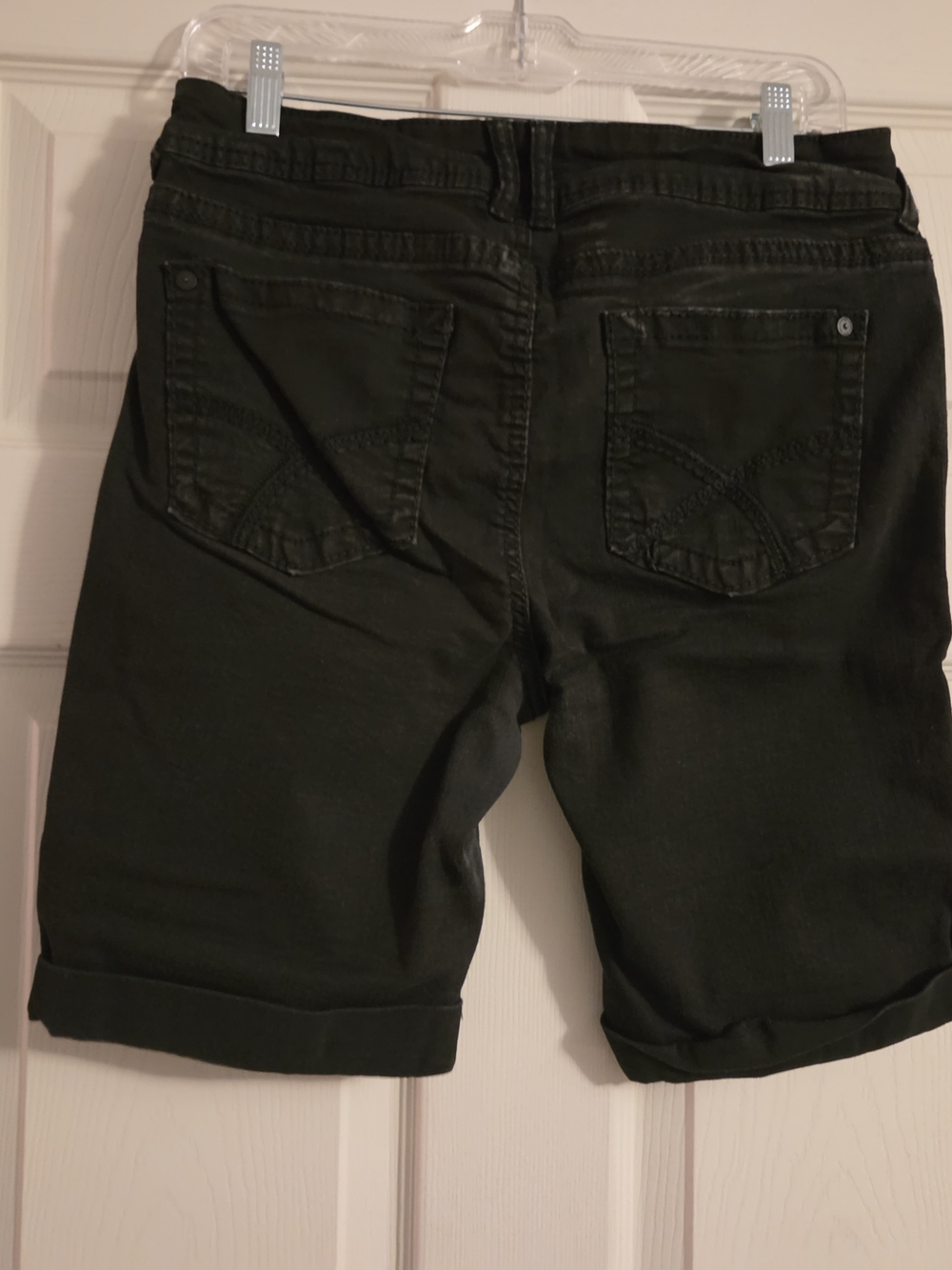 Wallflower Black Rolled Hem Denim Bermuda Shorts - Picture 2 of 3